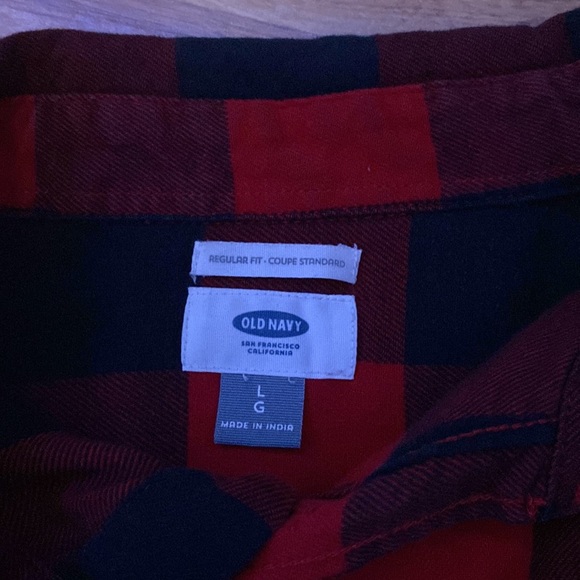 Black and Red Old Navy Flannel L - Picture 2 of 2